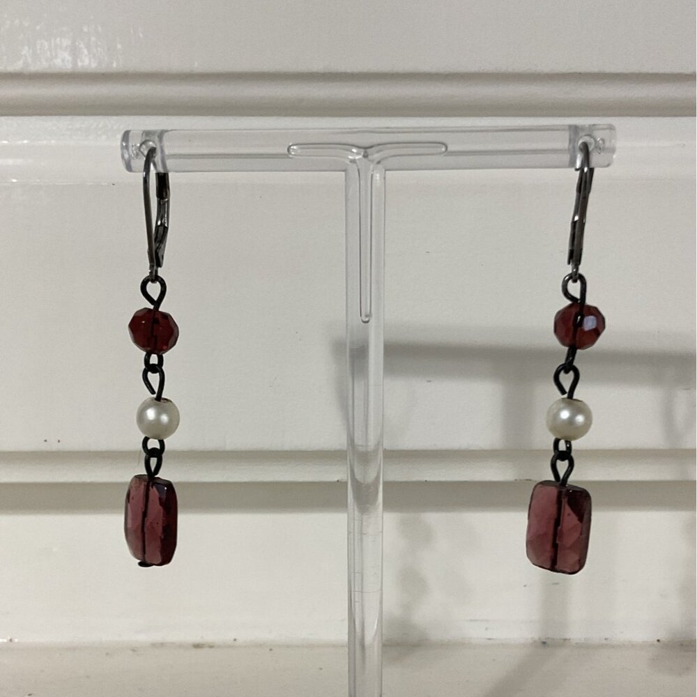 Premier Design Love Me Tender Dangle Drop Purple Faux Pearl Earrings